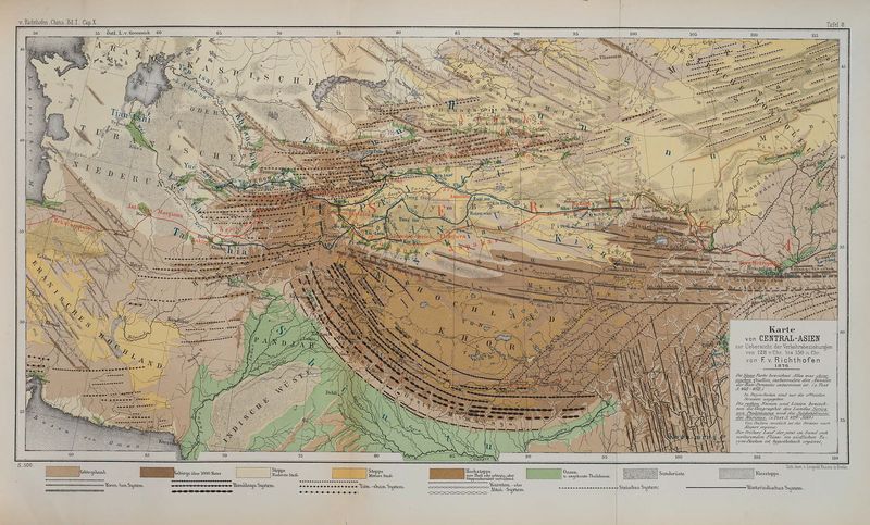 von Richthofen's map of the Silk Roads